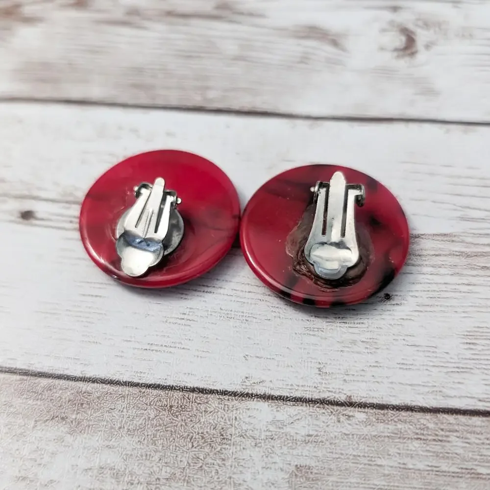 Vintage Clip On Earrings - 1 & 1/8